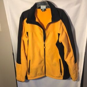 L.L.Bean mens size L-Tall yellow/black full front zipper closure jacket